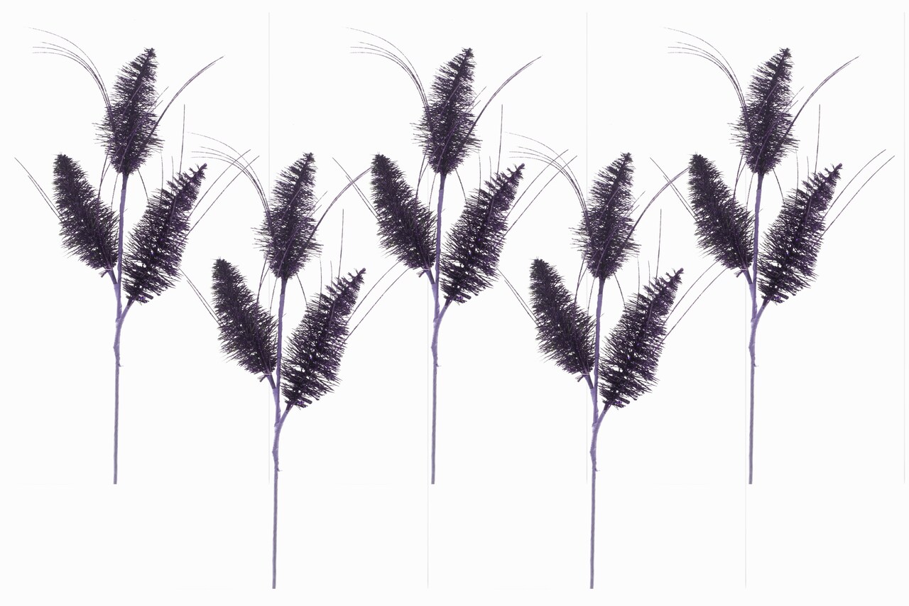 5 Pack of 30" Purple 3 Branch Picks with Glitter Enhancements